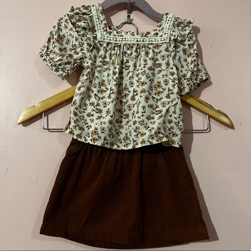 Cute two piece floral top and skirt